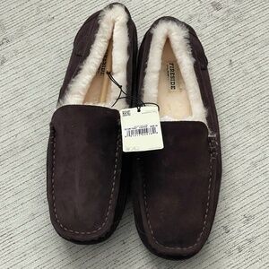 Dearfoam Fireside Mens Moccasin Slippers Sz 10 Color Coffee